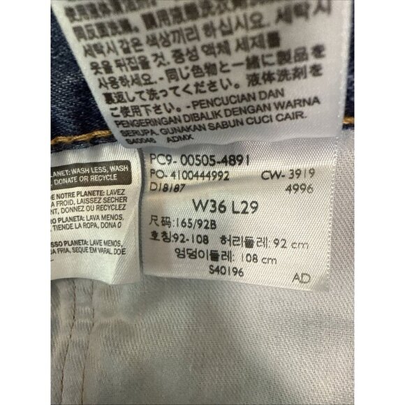 Levi's Jeans Mens 36x29 Blue 505 Regular Fit Straight Leg Medium Wash - Picture 9 of 11